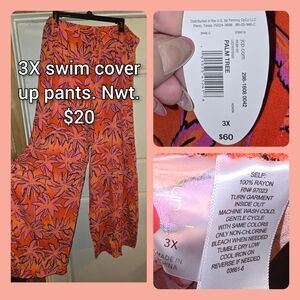 PALM TREE Women's Orange Swim Coverup Pants